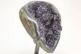 Sparkly Dark Purple Amethyst Geode With Metal Stand #208988-2